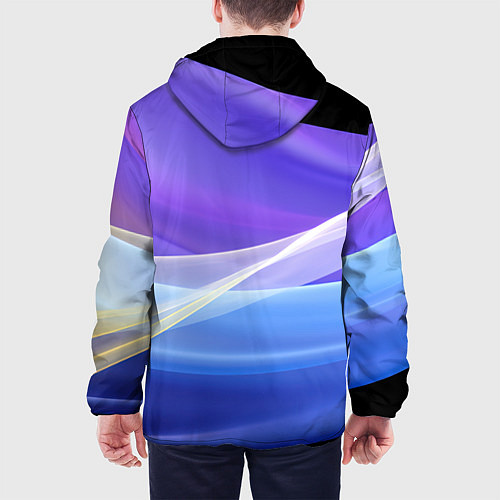Мужская куртка Фиолетовая и голубая абстракция / 3D-Черный – фото 4