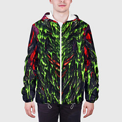 Куртка с капюшоном мужская Green and red slime, цвет: 3D-белый — фото 2