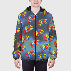 Куртка с капюшоном мужская The amazing digital circus pattern, цвет: 3D-черный — фото 2