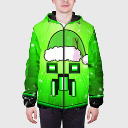 Куртка с капюшоном мужская Майнкрафт новогодний крипер, цвет: 3D-черный — фото 2