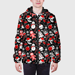 Куртка с капюшоном мужская Кавайные чудаки, цвет: 3D-черный — фото 2