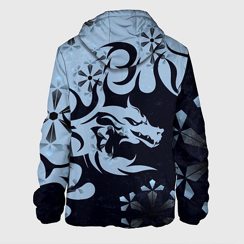 Мужская куртка Дракон со снежинками / 3D-Черный – фото 2