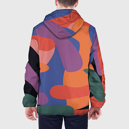 Мужская куртка Цветные кляксы / 3D-Черный – фото 4