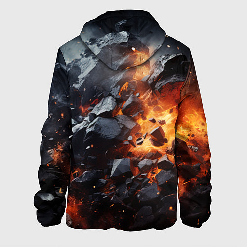 Мужская куртка Взрыв камней и плит / 3D-Черный – фото 2