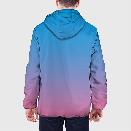 Мужская куртка Небесно-розовый градиент / 3D-Черный – фото 4