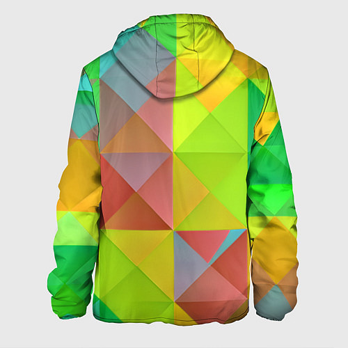 Мужская куртка Разноцветные фигуры / 3D-Белый – фото 2