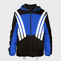 Куртка с капюшоном мужская Олимпийка 90х - полоски, цвет: 3D-черный