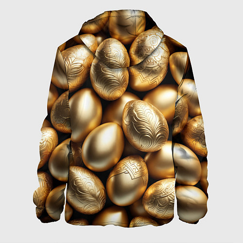 Мужская куртка Золотые Пасхальные яйца / 3D-Белый – фото 2