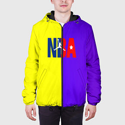 Куртка с капюшоном мужская NBA sport полосы, цвет: 3D-черный — фото 2