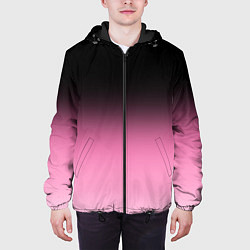Куртка с капюшоном мужская Черно-розовый градиент, цвет: 3D-черный — фото 2