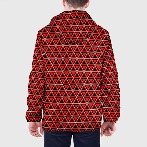 Мужская куртка Красные и чёрные треугольники / 3D-Черный – фото 4