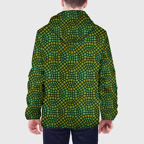 Мужская куртка Салатовый витражный паттерн / 3D-Черный – фото 4