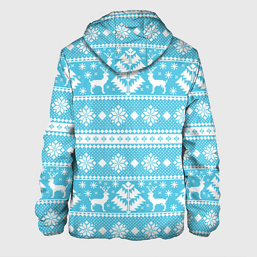 Мужская куртка Новый год ели и олени / 3D-Белый – фото 2