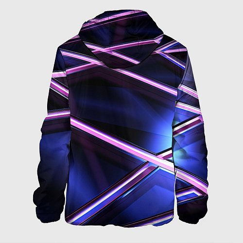 Мужская куртка Фиолетовая геометрическая абстракция / 3D-Белый – фото 2