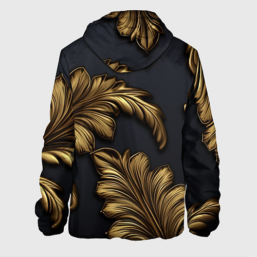 Мужская куртка Золотые узоры в виде листьев / 3D-Белый – фото 2