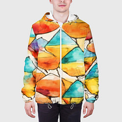 Куртка с капюшоном мужская Фонарики, цвет: 3D-белый — фото 2