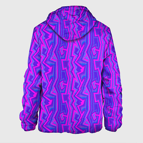 Мужская куртка Розовые зигзаги / 3D-Черный – фото 2