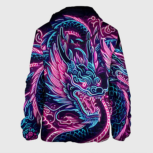 Мужская куртка Neon Japanese dragon - irezumi / 3D-Черный – фото 2