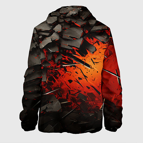 Мужская куртка Черные камни на красном взрыв / 3D-Белый – фото 2