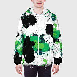 Куртка с капюшоном мужская Яркие брызги красок, цвет: 3D-белый — фото 2