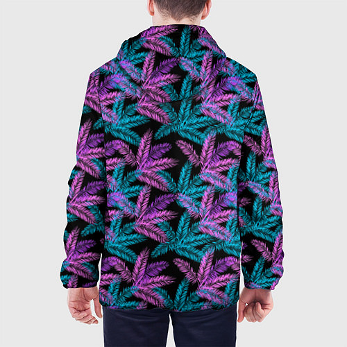 Мужская куртка Тропические пальмовые листья / 3D-Черный – фото 4