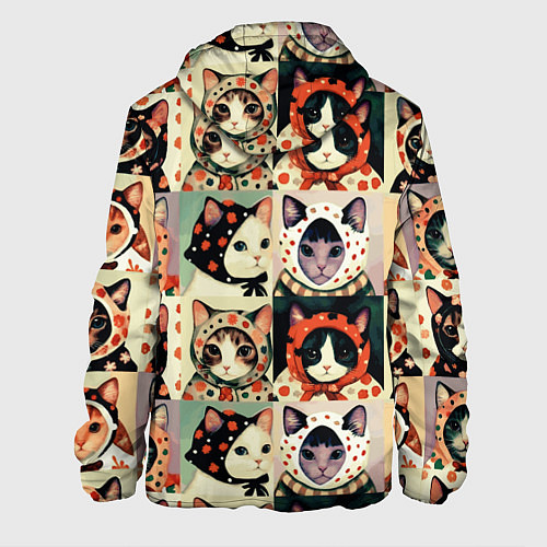Мужская куртка Кот Алёнка - поп арт / 3D-Белый – фото 2