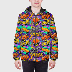 Куртка с капюшоном мужская Graffiti style, цвет: 3D-черный — фото 2