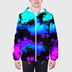 Куртка с капюшоном мужская Marshmello neon space, цвет: 3D-белый — фото 2