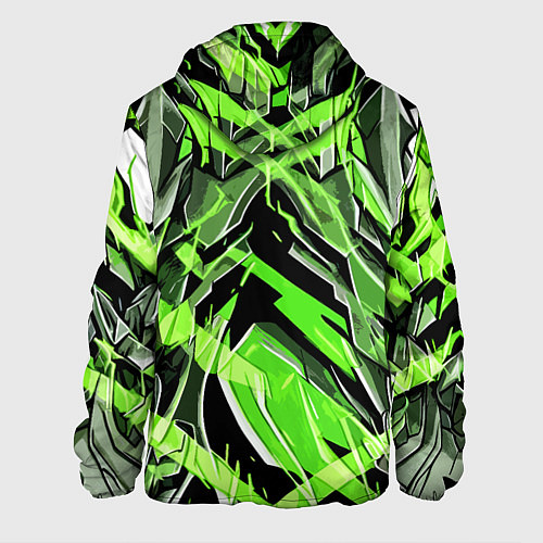 Мужская куртка Камень и зелёные полосы / 3D-Белый – фото 2