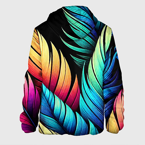 Мужская куртка Color feathers - neon / 3D-Белый – фото 2