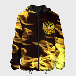Куртка с капюшоном мужская Имперская Россия желтый огонь, цвет: 3D-черный