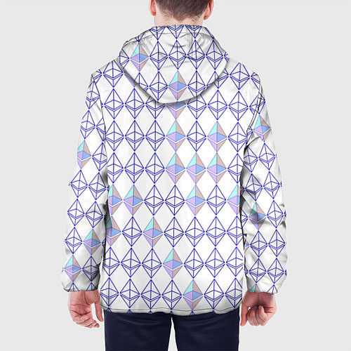 Мужская куртка Криптовалюта Ethereum на белом / 3D-Черный – фото 4