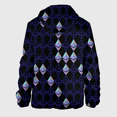 Мужская куртка Криптовалюта Ethereum на черном / 3D-Белый – фото 2