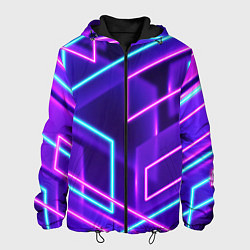 Куртка с капюшоном мужская Neon Geometric, цвет: 3D-черный