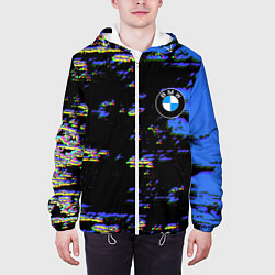 Куртка с капюшоном мужская BMW краски абстракция, цвет: 3D-белый — фото 2