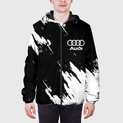Куртка с капюшоном мужская Audi краски белые, цвет: 3D-черный — фото 2