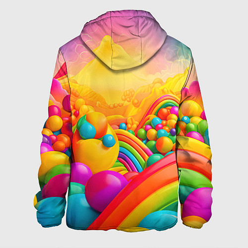 Мужская куртка Цветные пузыри и радуга / 3D-Белый – фото 2