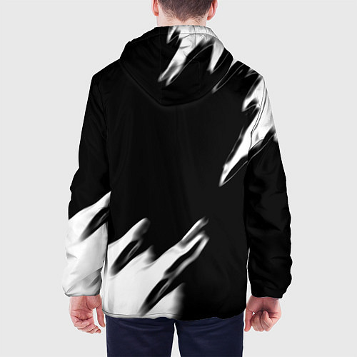 Мужская куртка Real madrid белые краски текстура / 3D-Черный – фото 4