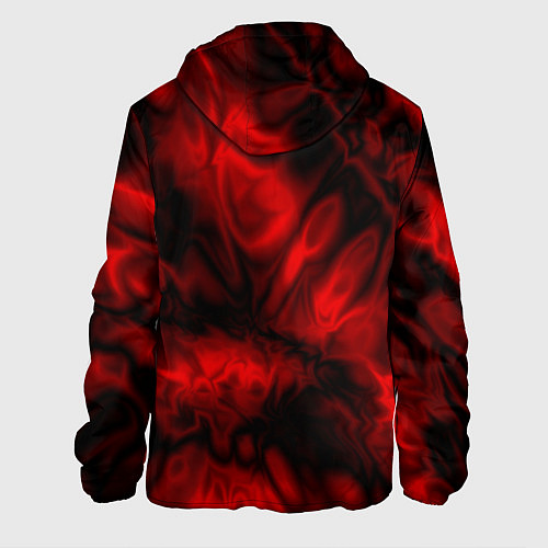Мужская куртка Абстракция красный шёлк / 3D-Черный – фото 2