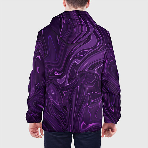 Мужская куртка Абстакция на темно фиолетовом / 3D-Черный – фото 4