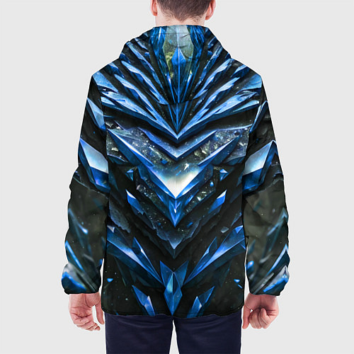 Мужская куртка Синие драгоценные кристаллы / 3D-Черный – фото 4