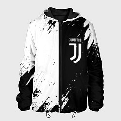 Куртка с капюшоном мужская Juventus краски чёрнобелые, цвет: 3D-черный