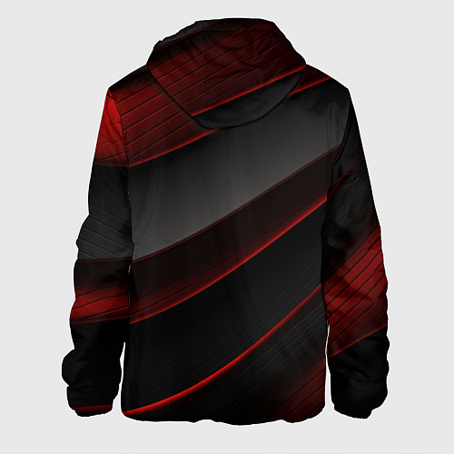 Мужская куртка Красная абстракция с черными линиями / 3D-Белый – фото 2