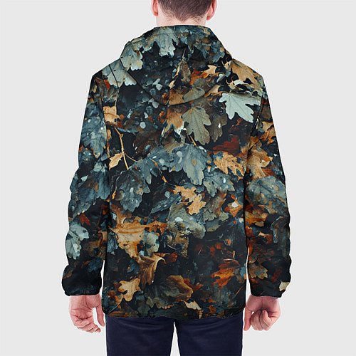 Мужская куртка Реалистичный камуфляж из сухих листьев / 3D-Черный – фото 4