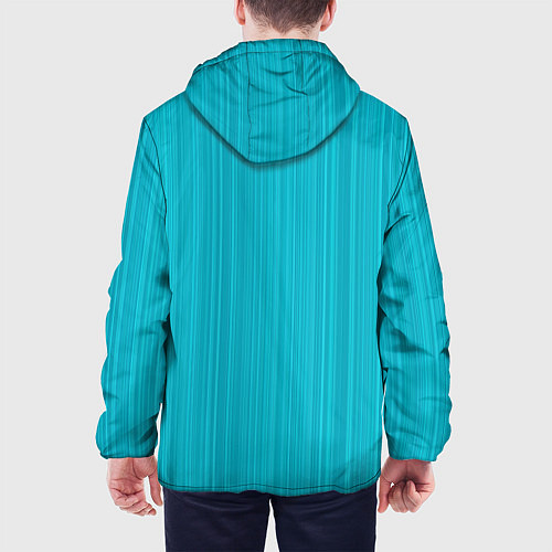 Мужская куртка Неоновый голубой полосатая рябь / 3D-Черный – фото 4