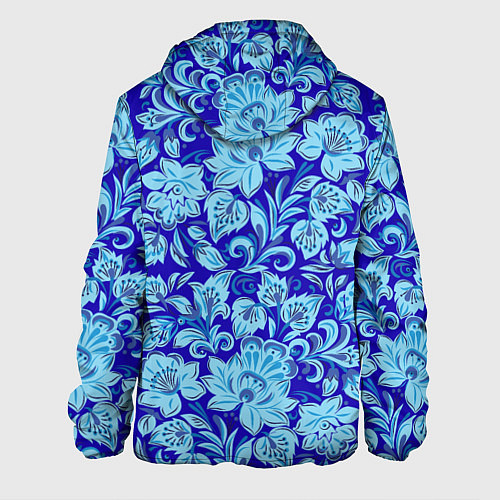 Мужская куртка Узоры гжель на темно синем фоне / 3D-Белый – фото 2