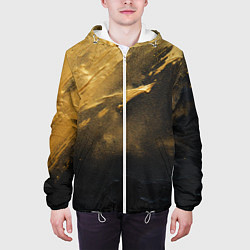 Куртка с капюшоном мужская Золотое напыление на черном, цвет: 3D-белый — фото 2