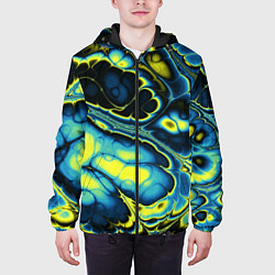 Куртка с капюшоном мужская Абстрактный узор, цвет: 3D-черный — фото 2