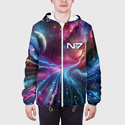 Куртка с капюшоном мужская Mass Effect - N7, цвет: 3D-белый — фото 2