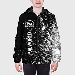 Куртка с капюшоном мужская Palworld glitch на темном фоне по-вертикали, цвет: 3D-черный — фото 2